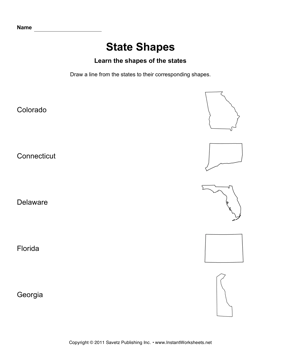 States Shapes Lines CO GA