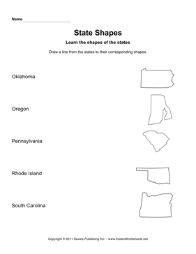 States Shapes Lines OK SC