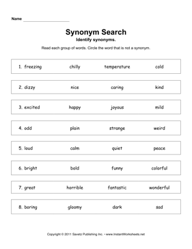 Synonym Search 