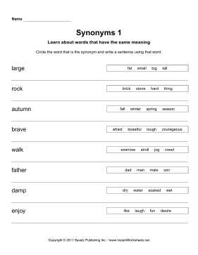Synonyms 1