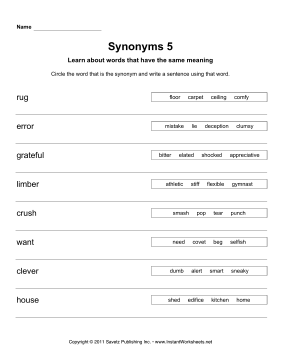 Synonyms 5