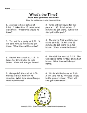 Time Word Problems 