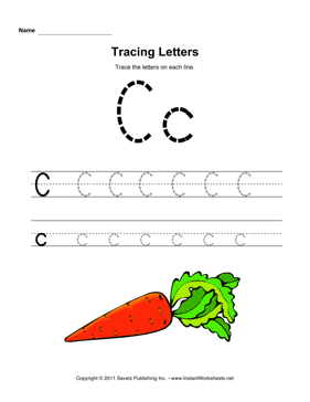 Tracing Letters C 