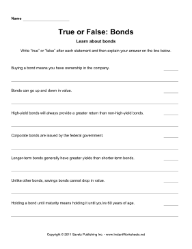 True Or False Bonds