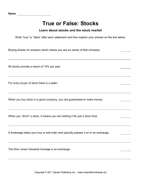 True Or False Stocks