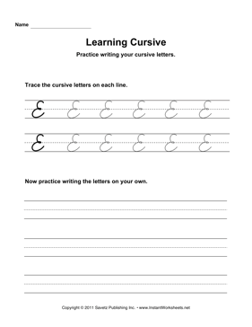 Uppercase E Cursive 