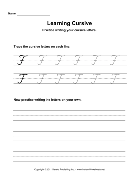 Uppercase F Cursive 