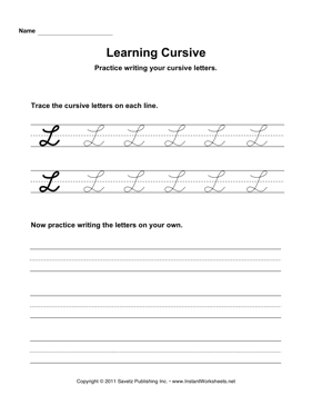 Uppercase L Cursive 