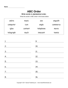 ABC Order 1 