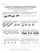 Addition Subtraction Word Problems 1 