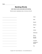 Banking Alphabetize 