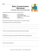 Basic Communication Worksheet 
