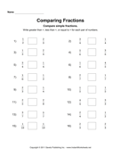 Comparing Fractions Easy 