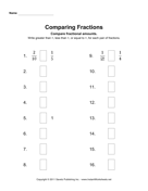 Comparing Fractions Moderate 
