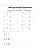 Comparing Ordering Fractions 