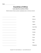 Countries Alphabetize Africa