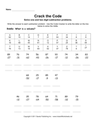 Crack Code Subtraction 