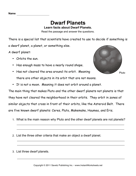Dwarf Planets Comprehension 