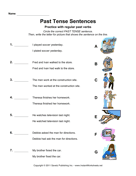 ESL Past Tense Sentences 1 