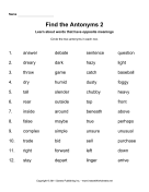 Find Two Antonyms 2