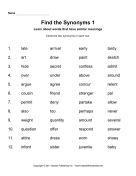 Find Two Synonyms 1