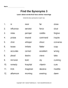 Find Two Synonyms 3