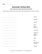 Important Inventors Alphabetize Alexander Graham Bell