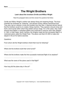Important Inventors Comprehension Wright Brothers