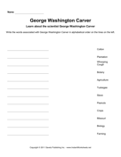 Important Scientists Alphabetize George Washington Carver