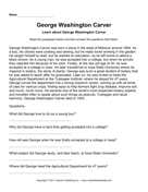 Important Scientists Comprehension George Washington Carver