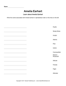 Important Women Alphabetize Amelia Earhart