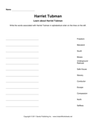 Important Women Alphabetize Harriet Tubman 