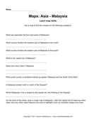 Maps Asia Malaysia Facts