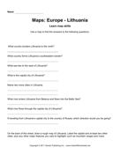 Maps Europe Lithuania Facts