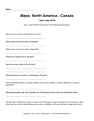 Maps North America Canada Facts