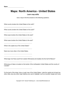 Maps North America United States Facts