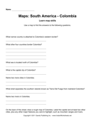 Maps South America Colombia Facts