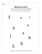 Matching Letters B I N S X 
