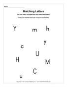 Matching Letters C H M U Y 