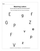 Matching Letters E F G P V Z 