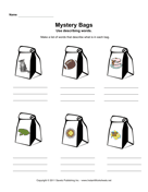 Mystery Bags Describing Words 