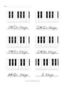 Piano Uncommon Major Chords Fill-In-The Blank