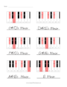 Piano Uncommon Minor Chords Fill-In-The Blank