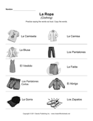 Spanish Clothing Elementary 1