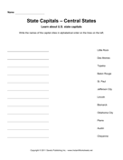 State Capitals Alphabetize Central