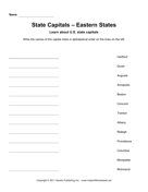 State Capitals Alphabetize Eastern
