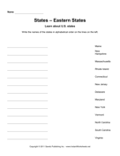 States Alphabetize Eastern