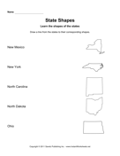 States Shapes Lines NM OH