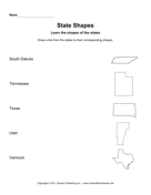 States Shapes Lines SD VT