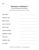 Synonym Or Antonym 3
